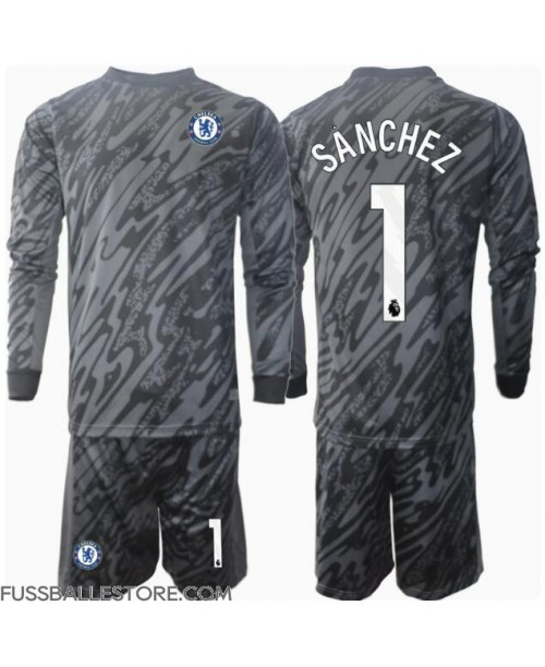 Günstige Chelsea Robert Sanchez #1 Torwart Auswärts Trikotsatzt Kinder 2024-25 Langarm (+ Kurze Hosen)